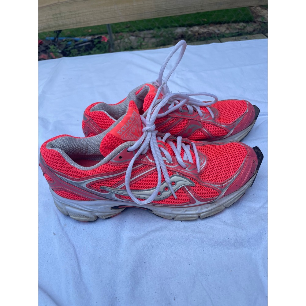Saucony Grid Neon Pink Silver Mesh Running Shoes Womens 9.5 Sneakers 4700265300